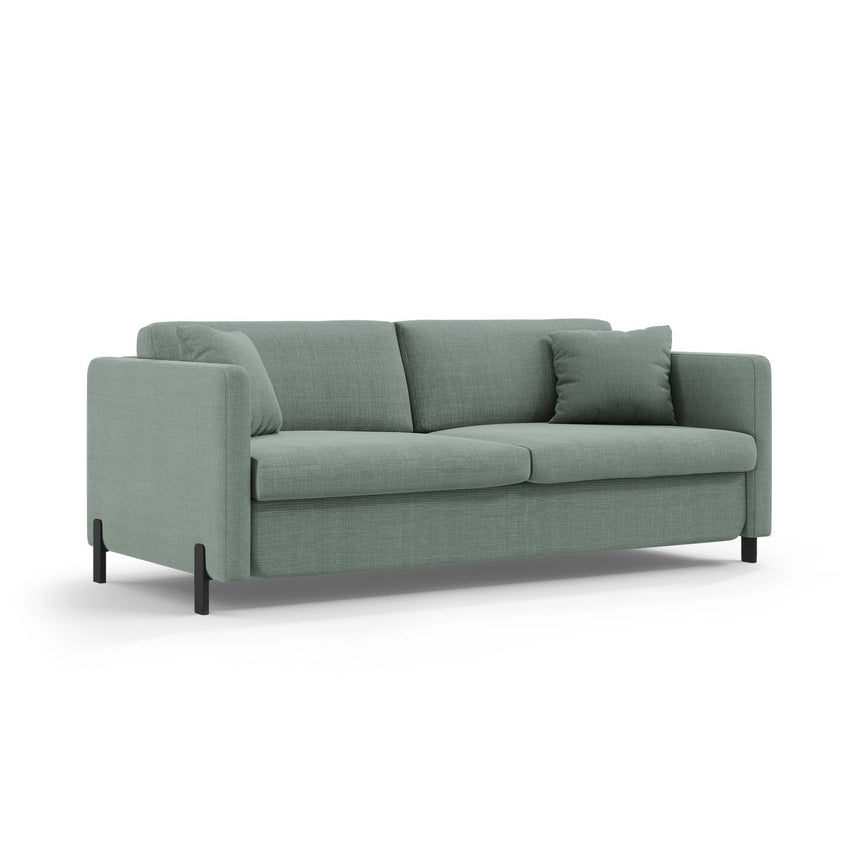 Gloria 2-Sitzer Sofa mit Schlaffunktion, ausklappbar, aus Strukturierter Stoff in Mint (Bjorn 71), 186x102 cm von Micadoni – Bild 2