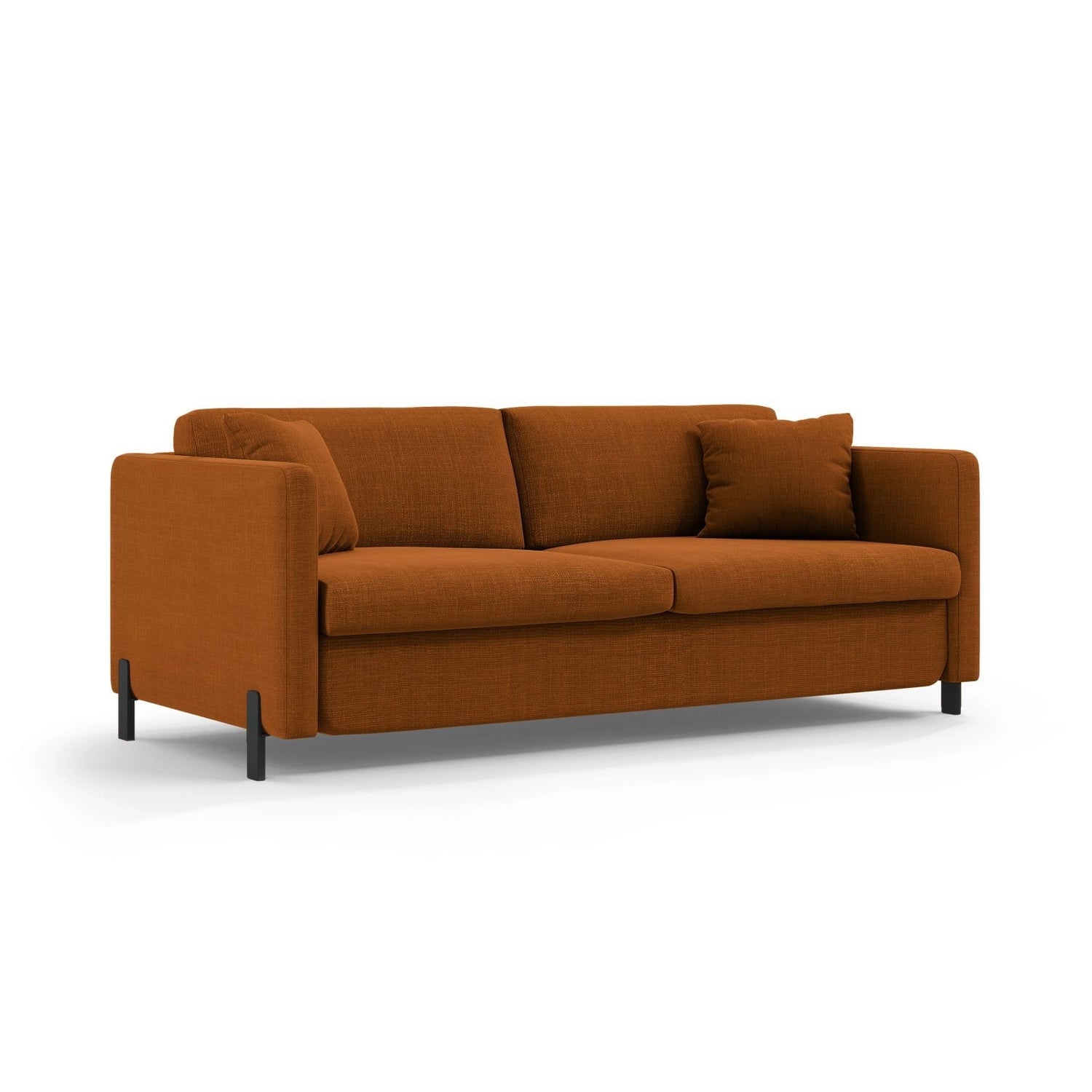 Gloria 2-Sitzer Sofa mit Schlaffunktion, ausklappbar, aus Strukturierter Stoff in Ziegel (Bjorn 42), 186x102 cm von Micadoni – Bild 2