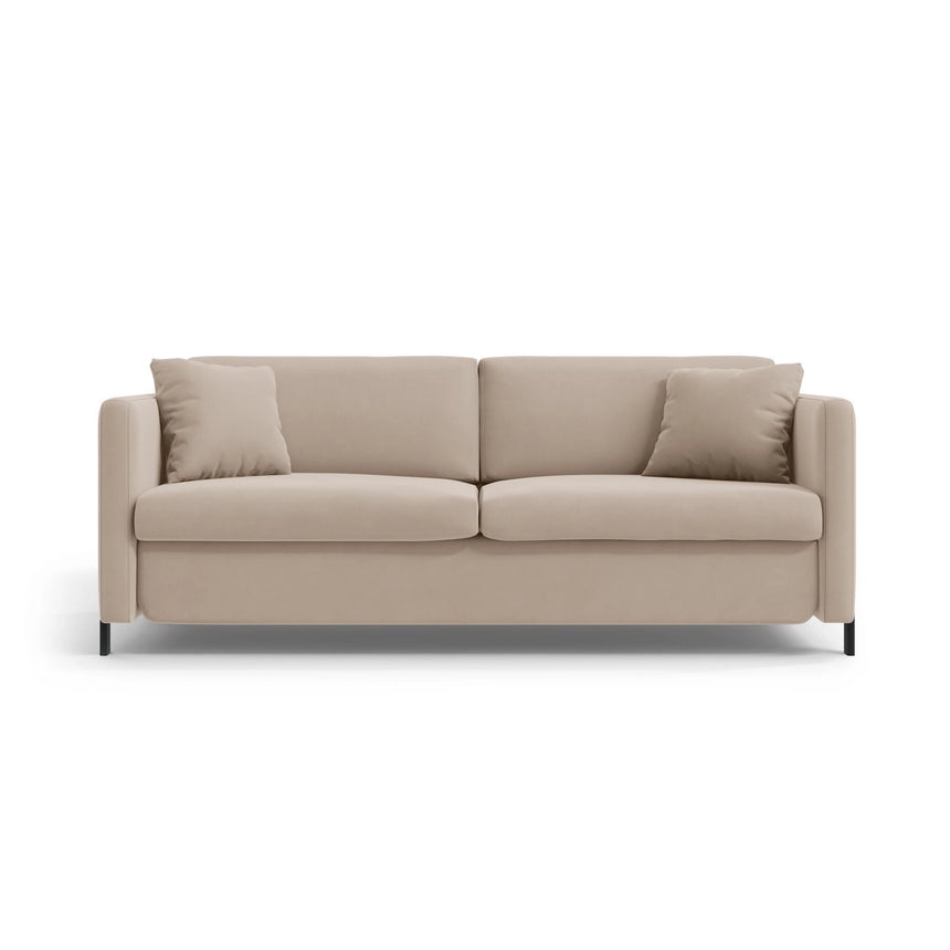 Gloria 3-Sitzer Sofa mit Schlaffunktion, ausklappbar, aus Samt in Beige (Salvador 1), 206x102 cm von Micadoni – Bild 1
