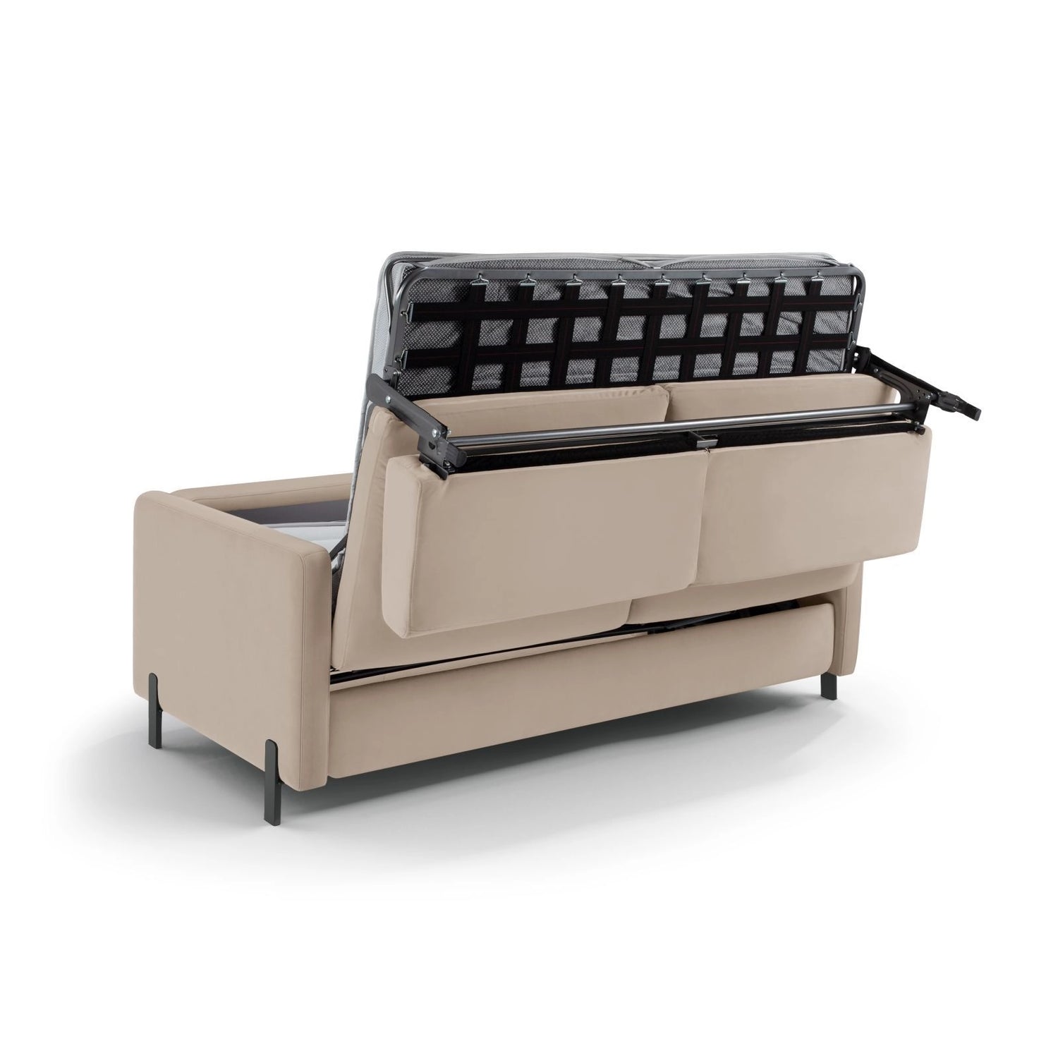 Gloria 3-Sitzer Sofa mit Schlaffunktion, ausklappbar, aus Samt in Beige (Salvador 1), 206x102 cm von Micadoni – Bild 4