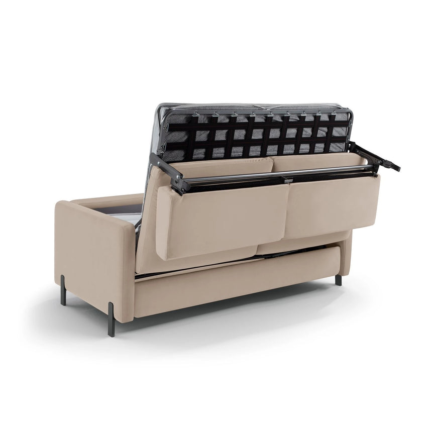 Gloria 3-Sitzer Sofa mit Schlaffunktion, ausklappbar, aus Samt in Beige (Salvador 1), 206x102 cm von Micadoni – Bild 4