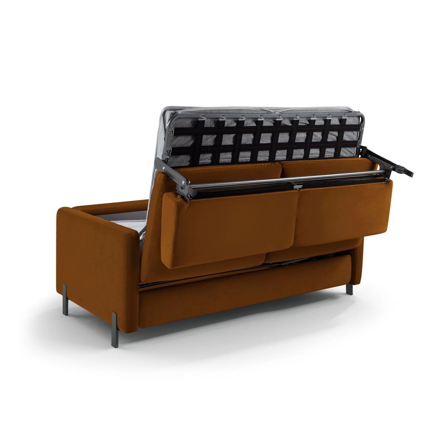 Gloria 3-Sitzer Sofa mit Schlaffunktion, ausklappbar, aus Samt in Braun (Salvador 15), 206x102 cm von Micadoni – Bild 4