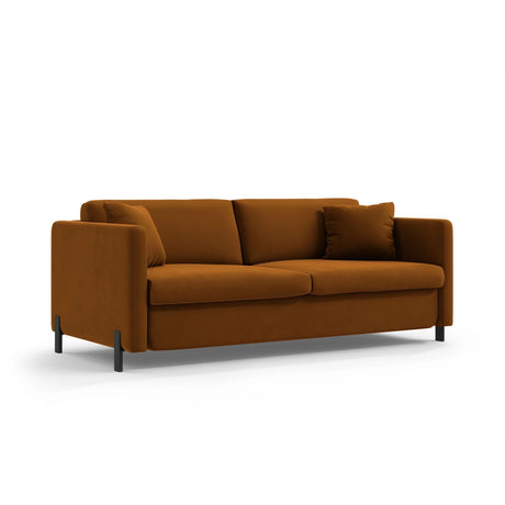 Gloria 3-Sitzer Sofa mit Schlaffunktion, ausklappbar, aus Samt in Braun (Salvador 15), 206x102 cm von Micadoni – Bild 5