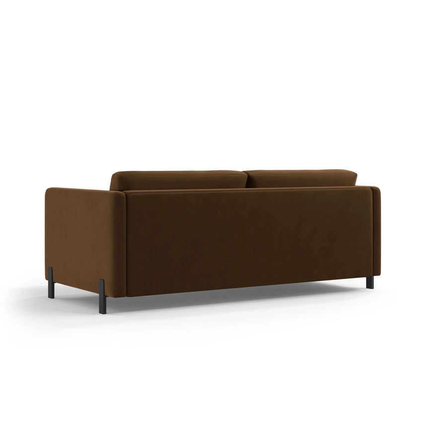 Gloria 3-Sitzer Sofa mit Schlaffunktion, ausklappbar, aus Samt in Chocolate (Salvador 4), 206x102 cm von Micadoni – Bild 3