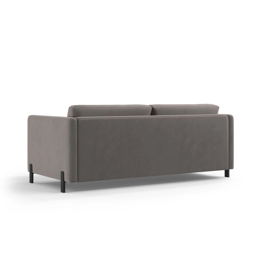 Gloria 3-Sitzer Sofa mit Schlaffunktion, ausklappbar, aus Samt in Grau (Salvador 17), 206x102 cm von Micadoni – Bild 3