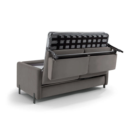 Gloria 3-Sitzer Sofa mit Schlaffunktion, ausklappbar, aus Samt in Grau (Salvador 17), 206x102 cm von Micadoni – Bild 4