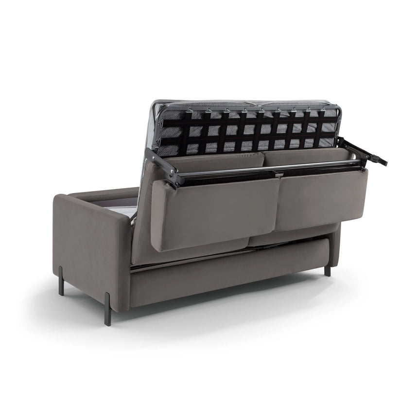 Gloria 3-Sitzer Sofa mit Schlaffunktion, ausklappbar, aus Samt in Grau (Salvador 17), 206x102 cm von Micadoni – Bild 4