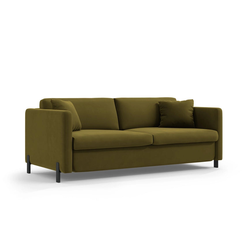Gloria 3-Sitzer Sofa mit Schlaffunktion, ausklappbar, aus Samt in Grün (Salvador 8), 206x102 cm von Micadoni – Bild 5