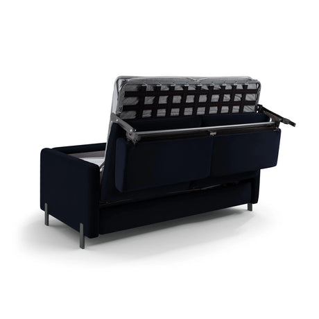 Gloria 3-Sitzer Sofa mit Schlaffunktion, ausklappbar, aus Samt in Königsblau (Salvador 5), 206x102 cm von Micadoni – Bild 4