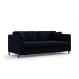 Gloria 3-Sitzer Sofa mit Schlaffunktion, ausklappbar, aus Samt in Königsblau (Salvador 5), 206x102 cm von Micadoni – Bild 5