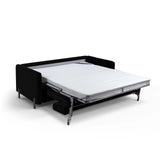 Gloria 3-Sitzer Sofa mit Schlaffunktion, ausklappbar, aus Samt in Schwarz (Salvador 19), 206x102 cm von Micadoni – Bild 2