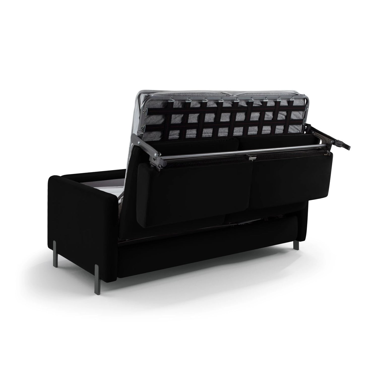 Gloria 3-Sitzer Sofa mit Schlaffunktion, ausklappbar, aus Samt in Schwarz (Salvador 19), 206x102 cm von Micadoni – Bild 4