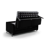 Gloria 3-Sitzer Sofa mit Schlaffunktion, ausklappbar, aus Samt in Schwarz (Salvador 19), 206x102 cm von Micadoni – Bild 4