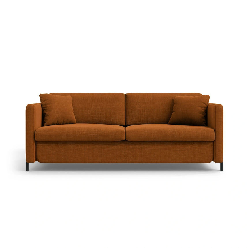 Gloria 3-Sitzer Sofa mit Schlaffunktion, ausklappbar, aus Strukturierter Stoff in Ziegel (Bjorn 42), 206x102 cm von Micadoni – Bild 1