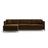 Gloria 4-Sitzer Ecksofa mit Schlaffunktion und Bettkasten, Linke Seite, aus Samt in Chocolate (Salvador 4), 266x170 cm von Micadoni – Bild 1