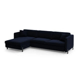 Gloria 4-Sitzer Ecksofa mit Schlaffunktion und Bettkasten, Linke Seite, aus Samt in Königsblau (Salvador 5), 266x170 cm von Micadoni – Bild 3