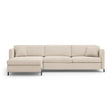 Gloria 4-Sitzer Ecksofa mit Schlaffunktion und Bettkasten, Linke Seite, aus Samt oder Strukturstoff, 266x170 cm von Micadoni – Bild 1