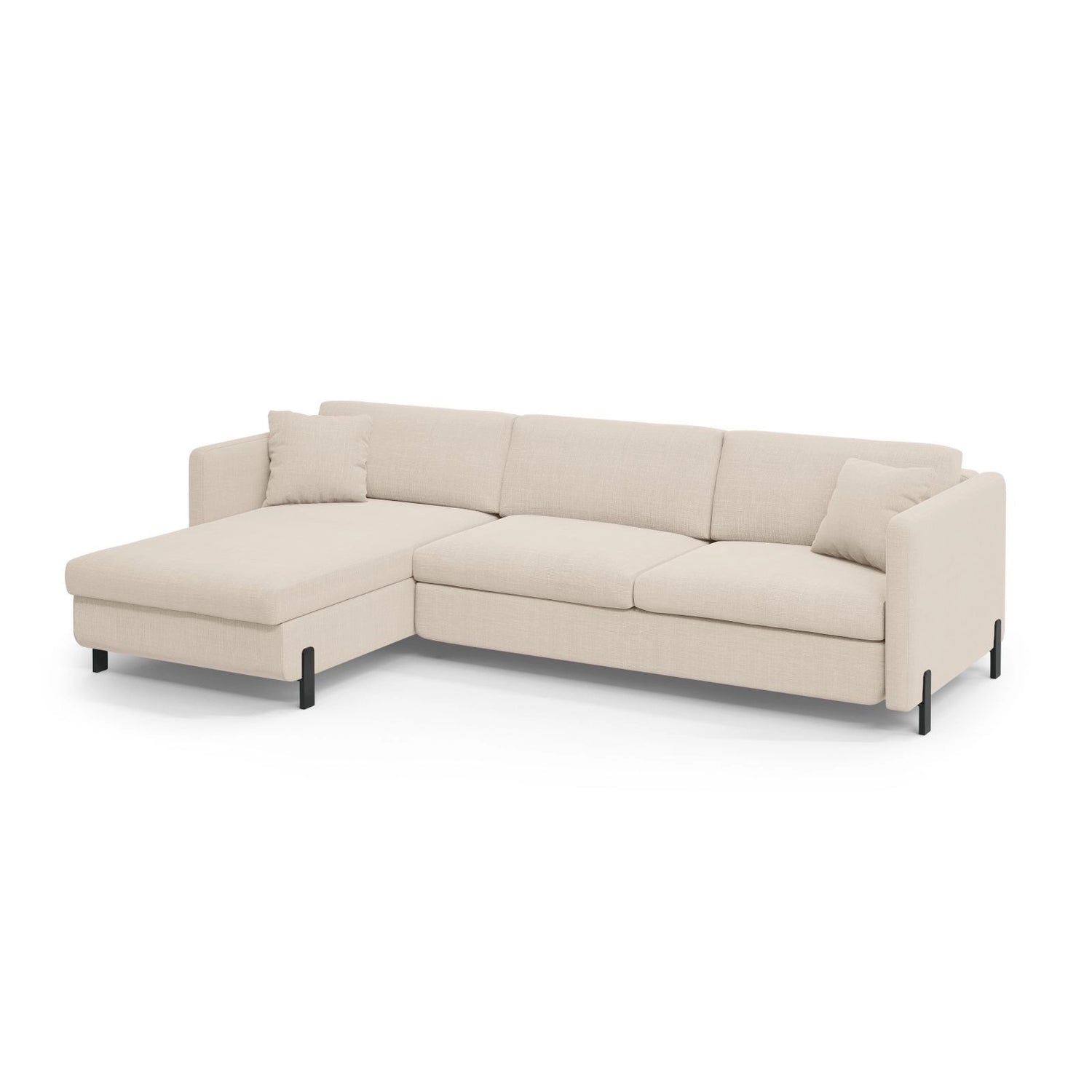 Gloria 4-Sitzer Ecksofa mit Schlaffunktion und Bettkasten, Linke Seite, aus Samt oder Strukturstoff, 266x170 cm von Micadoni – Bild 3