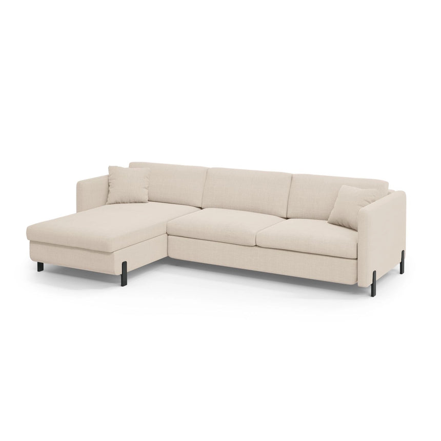 Gloria 4-Sitzer Ecksofa mit Schlaffunktion und Bettkasten, Linke Seite, aus Samt oder Strukturstoff, 266x170 cm von Micadoni – Bild 3