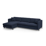 Gloria 4-Sitzer Ecksofa mit Schlaffunktion und Bettkasten, Linke Seite, aus Strukturierter Stoff in Blau (Bjorn 86), 266x170 cm von Micadoni – Bild 3