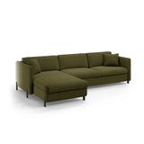 Gloria 4-Sitzer Ecksofa mit Schlaffunktion und Bettkasten, Linke Seite, aus Strukturierter Stoff in Grün (Bjorn 77), 266x170 cm von Micadoni – Bild 2