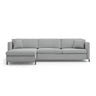 Gloria 4-Sitzer Ecksofa mit Schlaffunktion und Bettkasten, Linke Seite, aus Strukturierter Stoff in Hellgrau (Bjorn 06), 266x170 cm von Micadoni – Bild 1