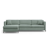 Gloria 4-Sitzer Ecksofa mit Schlaffunktion und Bettkasten, Linke Seite, aus Strukturierter Stoff in Mint (Bjorn 71), 266x170 cm von Micadoni – Bild 1