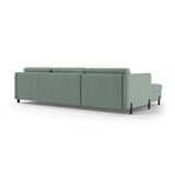 Gloria 4-Sitzer Ecksofa mit Schlaffunktion und Bettkasten, Linke Seite, aus Strukturierter Stoff in Mint (Bjorn 71), 266x170 cm von Micadoni – Bild 4