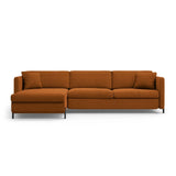 Gloria 4-Sitzer Ecksofa mit Schlaffunktion und Bettkasten, Linke Seite, aus Strukturierter Stoff in Ziegel (Bjorn 42), 266x170 cm von Micadoni – Bild 1