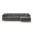 Gloria 4-Sitzer Ecksofa mit Schlaffunktion und Bettkasten, Rechte Seite, aus Samt in Grau (Salvador 17), 266x170 cm von Micadoni – Bild 1