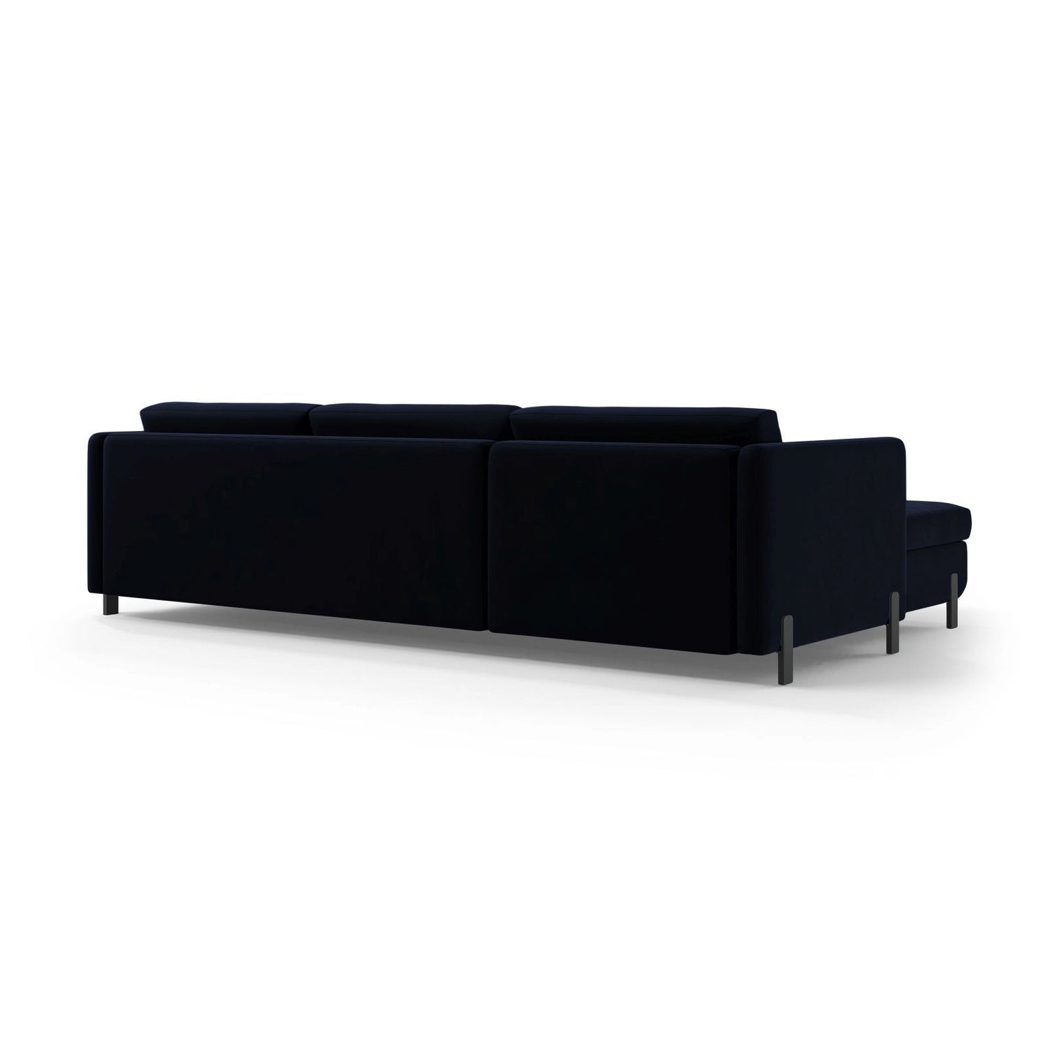 Gloria 4-Sitzer Ecksofa mit Schlaffunktion und Bettkasten, Rechte Seite, aus Samt in Königsblau (Salvador 5), 266x170 cm von Micadoni – Bild 4
