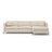 Gloria 4-Sitzer Ecksofa mit Schlaffunktion und Bettkasten, Rechte Seite, aus Samt oder Strukturstoff, 266x170 cm von Micadoni – Bild 1