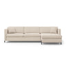 Gloria 4-Sitzer Ecksofa mit Schlaffunktion und Bettkasten, Rechte Seite, aus Samt oder Strukturstoff, 266x170 cm von Micadoni – Bild 1