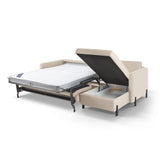 Gloria 4-Sitzer Ecksofa mit Schlaffunktion und Bettkasten, Rechte Seite, aus Samt oder Strukturstoff, 266x170 cm von Micadoni – Bild 5