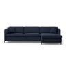 Gloria 4-Sitzer Ecksofa mit Schlaffunktion und Bettkasten, Rechte Seite, aus Strukturierter Stoff in Blau (Bjorn 86), 266x170 cm von Micadoni – Bild 1