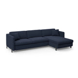 Gloria 4-Sitzer Ecksofa mit Schlaffunktion und Bettkasten, Rechte Seite, aus Strukturierter Stoff in Blau (Bjorn 86), 266x170 cm von Micadoni – Bild 3