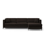 Gloria 4-Sitzer Ecksofa mit Schlaffunktion und Bettkasten, Rechte Seite, aus Strukturierter Stoff in Dunkelgrau (Bjorn 16), 266x170 cm von Micadoni – Bild 1