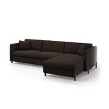 Gloria 4-Sitzer Ecksofa mit Schlaffunktion und Bettkasten, Rechte Seite, aus Strukturierter Stoff in Dunkelgrau (Bjorn 16), 266x170 cm von Micadoni – Bild 2