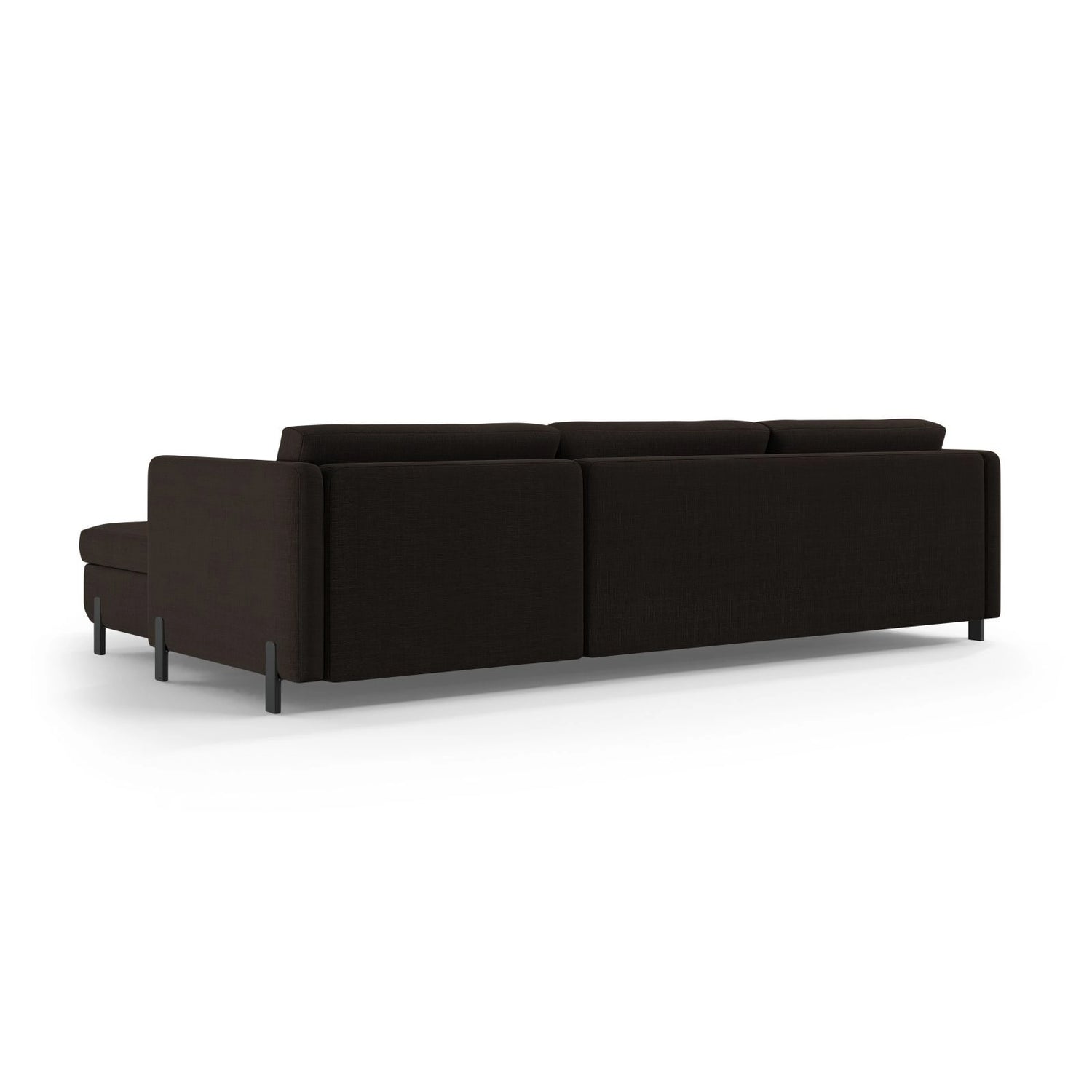Gloria 4-Sitzer Ecksofa mit Schlaffunktion und Bettkasten, Rechte Seite, aus Strukturierter Stoff in Dunkelgrau (Bjorn 16), 266x170 cm von Micadoni – Bild 4