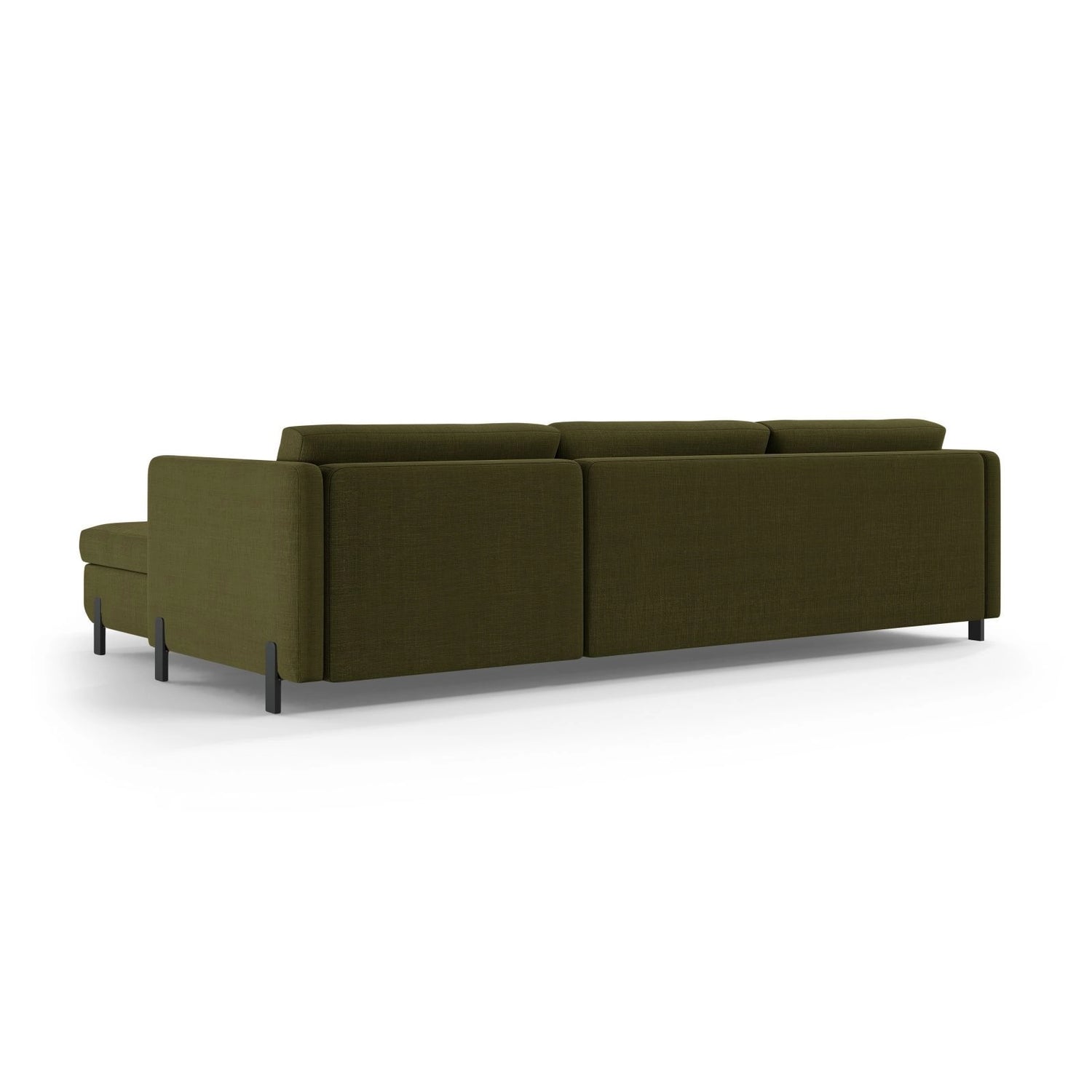 Gloria 4-Sitzer Ecksofa mit Schlaffunktion und Bettkasten, Rechte Seite, aus Strukturierter Stoff in Grün (Bjorn 77), 266x170 cm von Micadoni – Bild 4