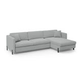 Gloria 4-Sitzer Ecksofa mit Schlaffunktion und Bettkasten, Rechte Seite, aus Strukturierter Stoff in Hellgrau (Bjorn 06), 266x170 cm von Micadoni – Bild 3