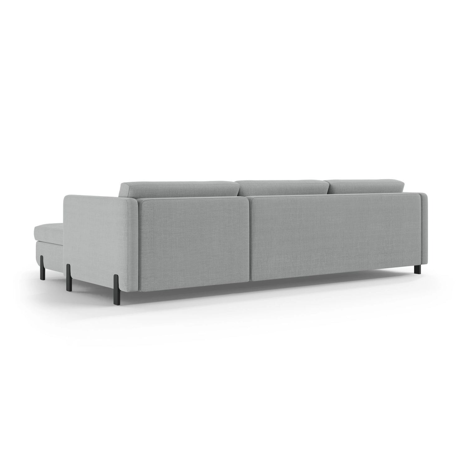 Gloria 4-Sitzer Ecksofa mit Schlaffunktion und Bettkasten, Rechte Seite, aus Strukturierter Stoff in Hellgrau (Bjorn 06), 266x170 cm von Micadoni – Bild 4