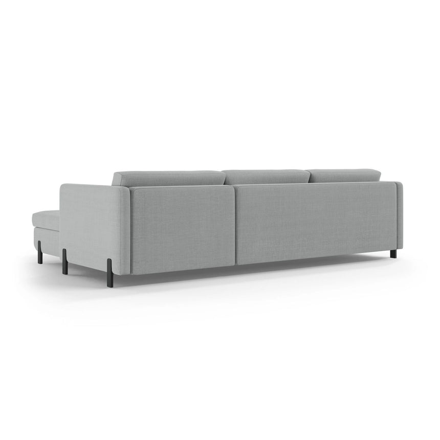 Gloria 4-Sitzer Ecksofa mit Schlaffunktion und Bettkasten, Rechte Seite, aus Strukturierter Stoff in Hellgrau (Bjorn 06), 266x170 cm von Micadoni – Bild 4