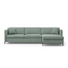 Gloria 4-Sitzer Ecksofa mit Schlaffunktion und Bettkasten, Rechte Seite, aus Strukturierter Stoff in Mint (Bjorn 71), 266x170 cm von Micadoni – Bild 1