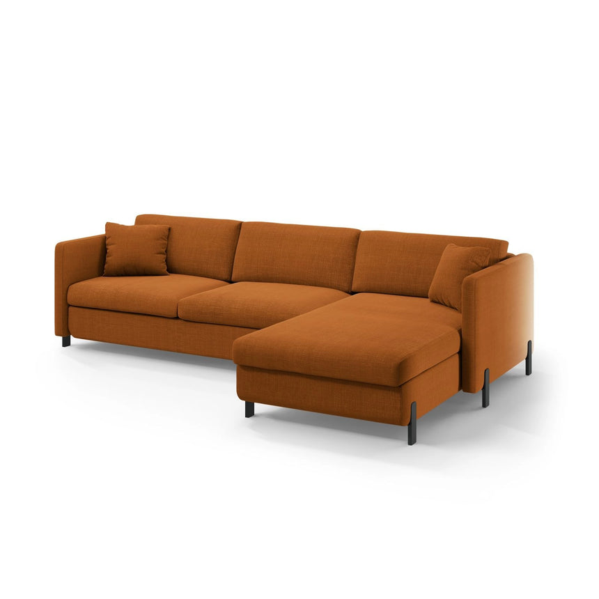 Gloria 4-Sitzer Ecksofa mit Schlaffunktion und Bettkasten, Rechte Seite, aus Strukturierter Stoff in Ziegel (Bjorn 42), 266x170 cm von Micadoni – Bild 2