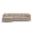 Gloria 5-Sitzer Ecksofa mit Schlaffunktion und Bettkasten, Linke Seite, aus Samt in Beige (Salvador 1), 286x170 cm von Micadoni – Bild 1