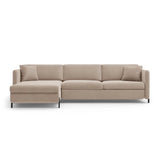Gloria 5-Sitzer Ecksofa mit Schlaffunktion und Bettkasten, Linke Seite, aus Samt in Beige (Salvador 1), 286x170 cm von Micadoni – Bild 1