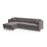Gloria 5-Sitzer Ecksofa mit Schlaffunktion und Bettkasten, Linke Seite, aus Samt in Grau (Salvador 17), 286x170 cm von Micadoni – Bild 3