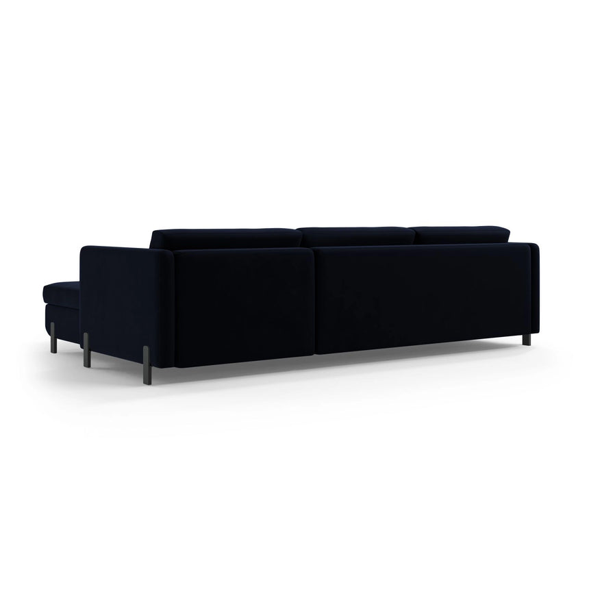 Gloria 5-Sitzer Ecksofa mit Schlaffunktion und Bettkasten, Linke Seite, aus Samt in Königsblau (Salvador 5), 286x170 cm von Micadoni – Bild 4