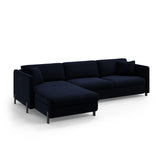 Gloria 5-Sitzer Ecksofa mit Schlaffunktion und Bettkasten, Linke Seite, aus Samt in Königsblau (Salvador 5), 286x170 cm von Micadoni – Bild 5